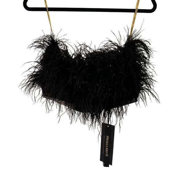 Bronx and Banco Afiya Feather Top Black - Picture 3 of 8